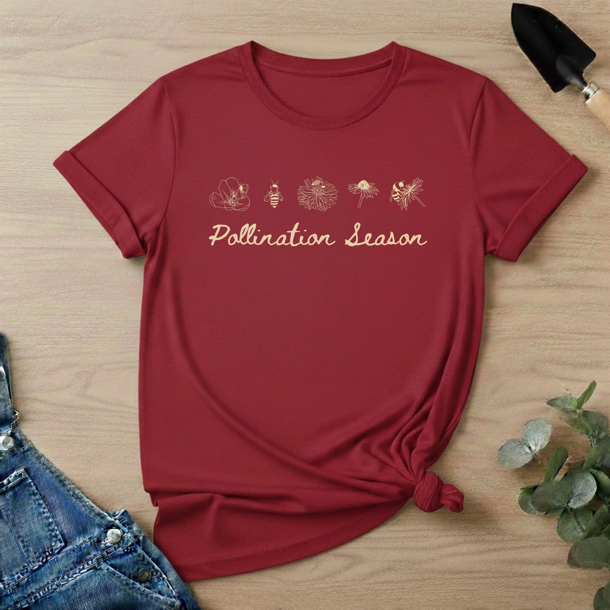 Pollination Season T-Shirt — Floral Bee Garden Tee