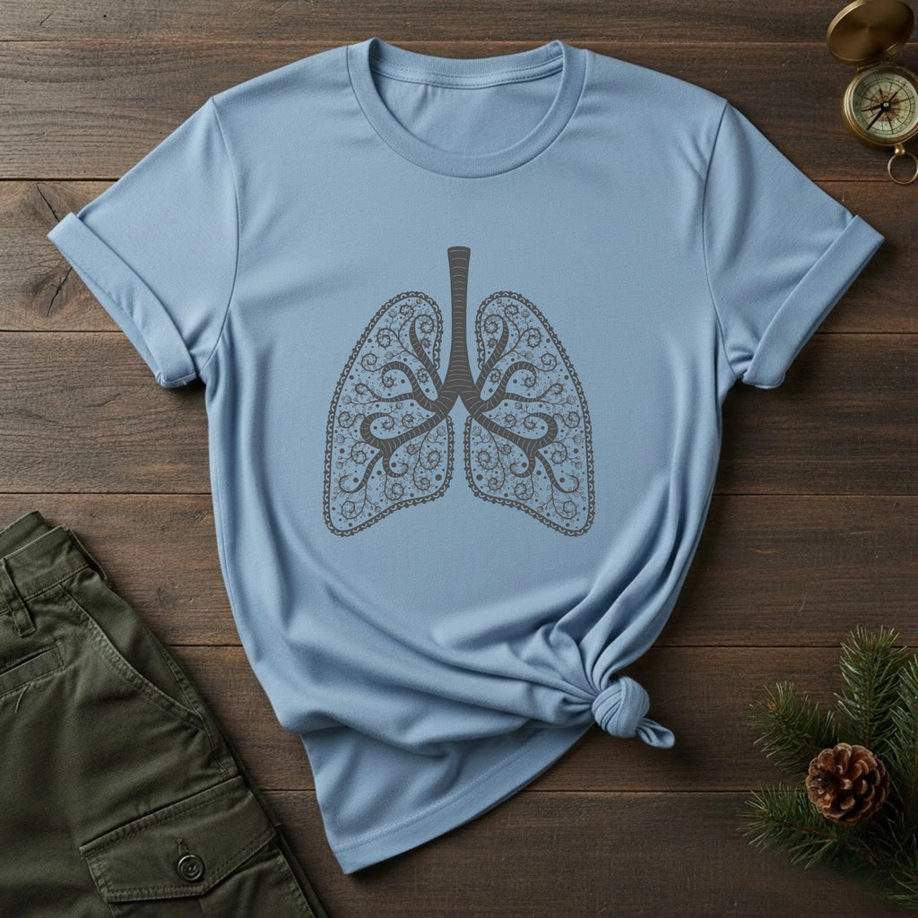 Lung Art T-Shirt — Botanical Decorative Lungs Tee