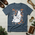 Rabbit Meadow T-Shirt — Relaxed Floral Rabbit Illustration Tee