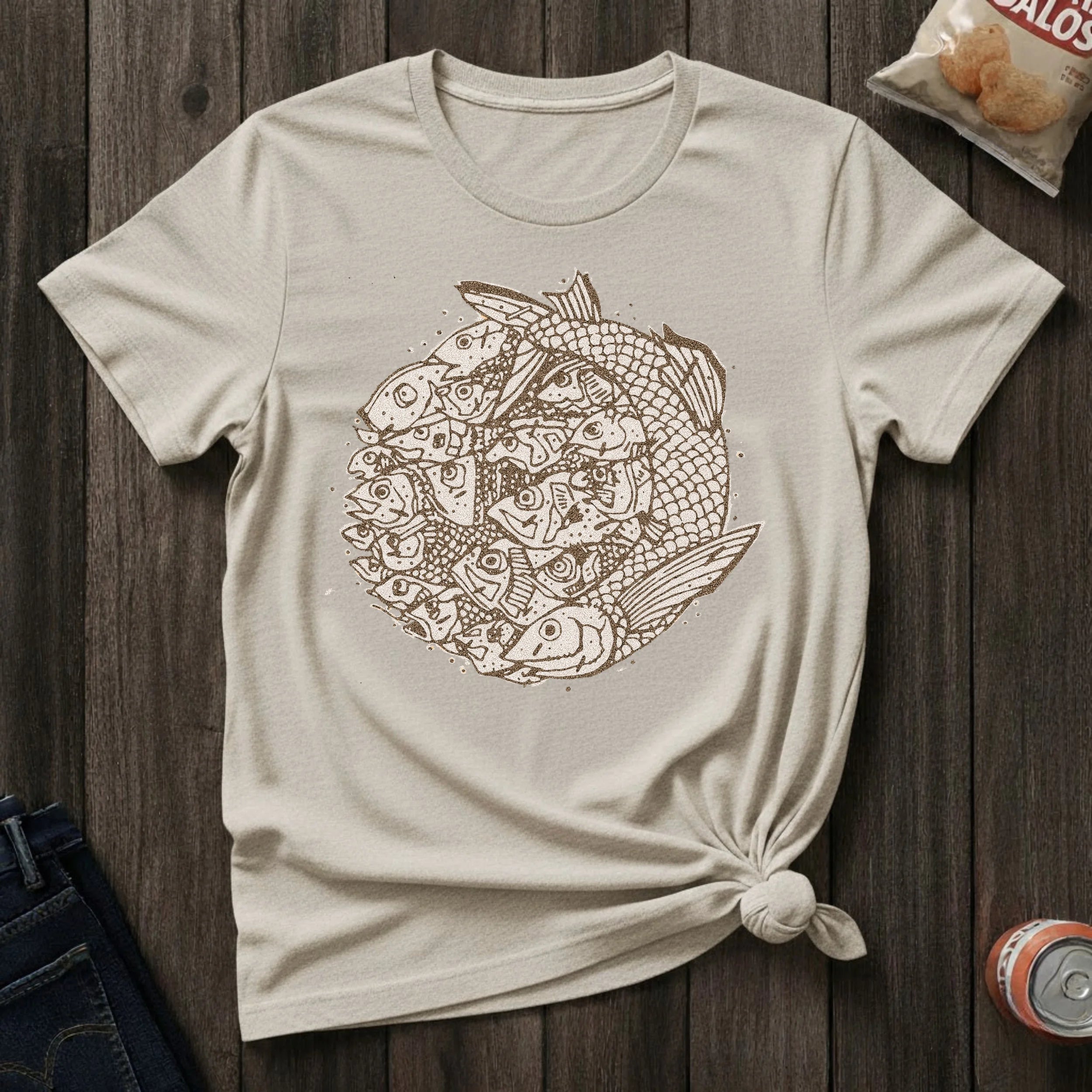 Koi Circle T-Shirt — Intricate Koi Fish Mandala Tee