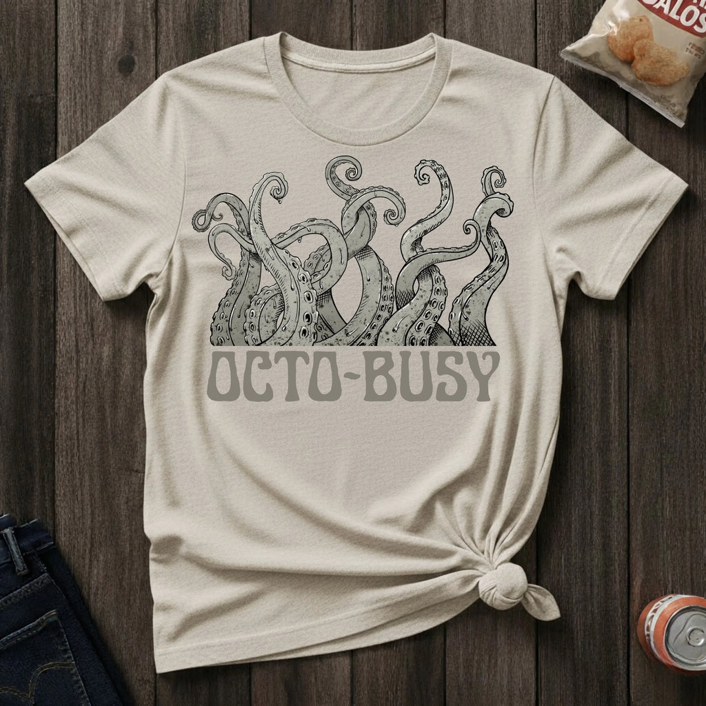 Octo-Busy Graphic T-Shirt — Funny Octopus Tentacles Tee
