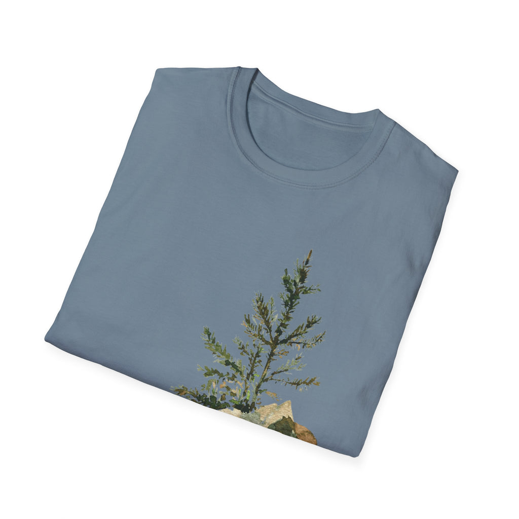Nature Mountain T-Shirt — Watercolor Pine Tree Landscape