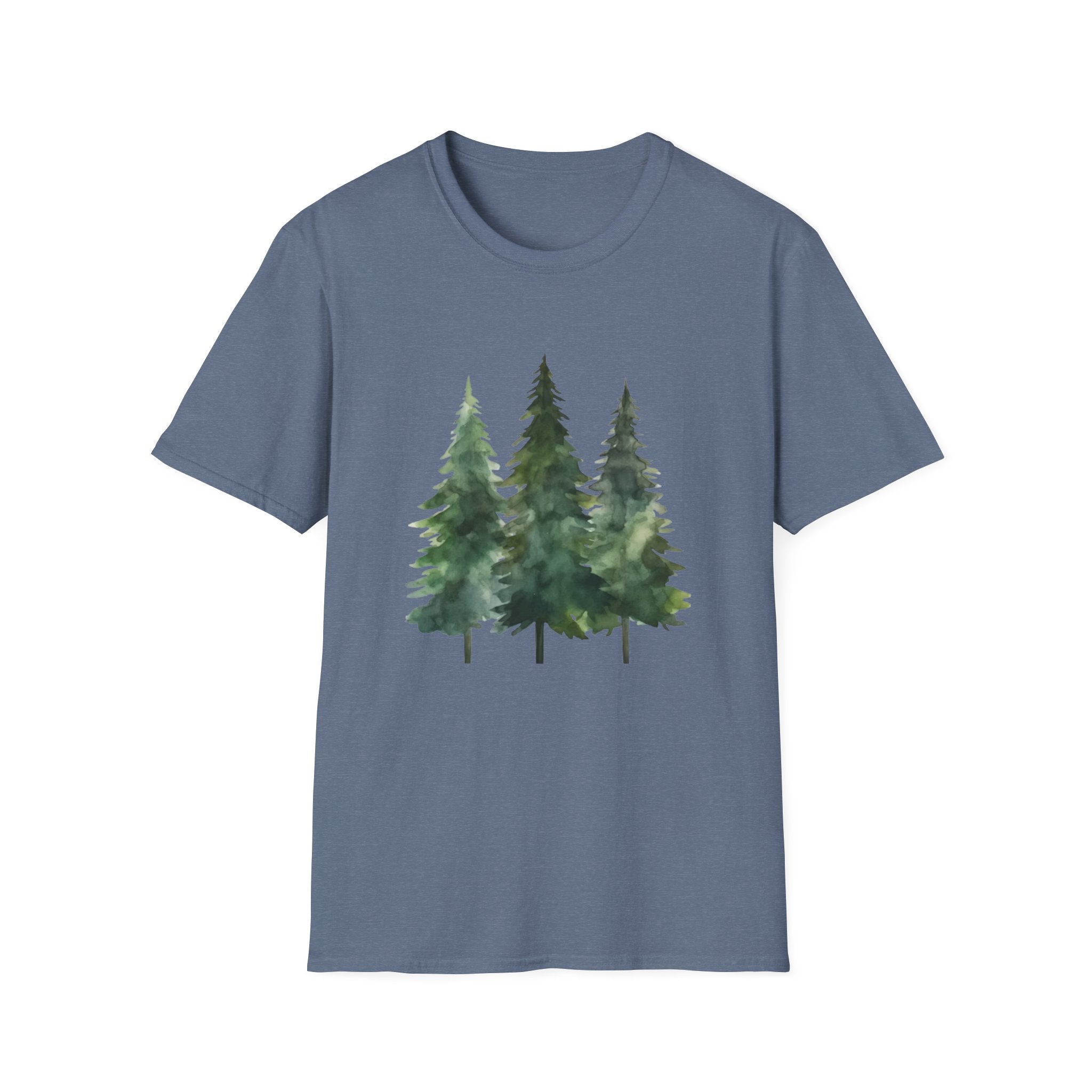 Pine Forest Tee — Watercolor Evergreen Tree T-Shirt