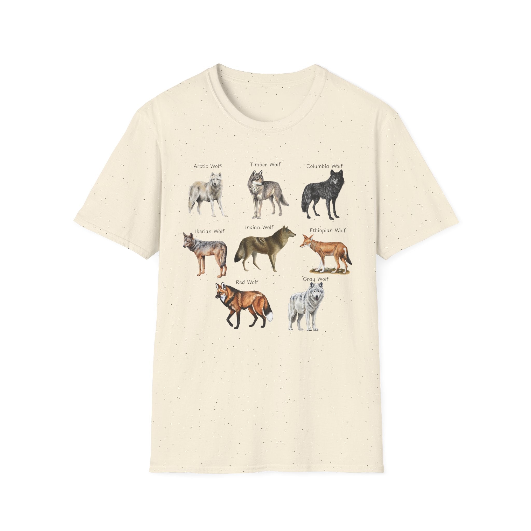 Wolf Species Chart T-Shirt — Illustrated Wolves Guide Tee