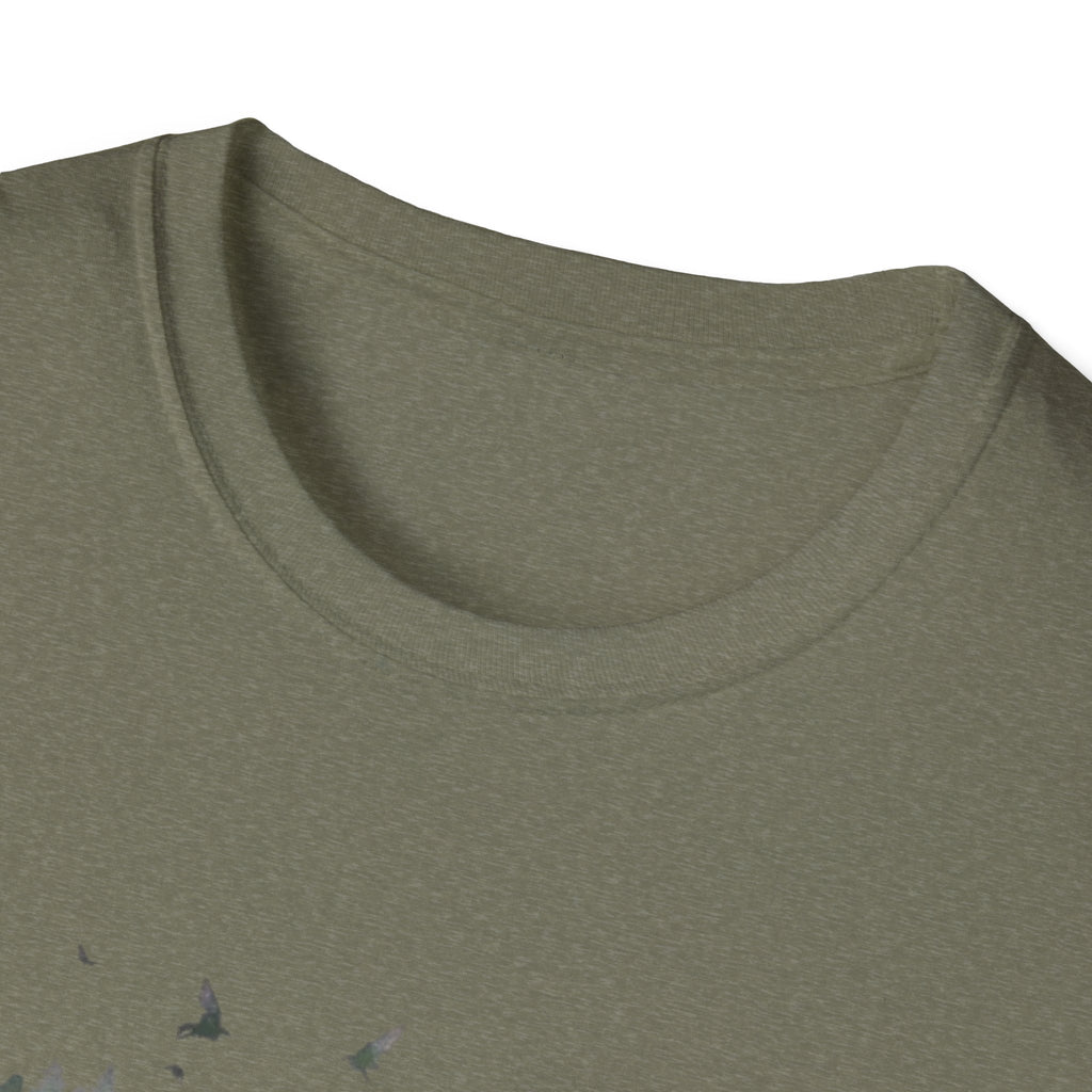 Moose Silhouette T-Shirt — Forest Double-Exposure Wildlife Tee