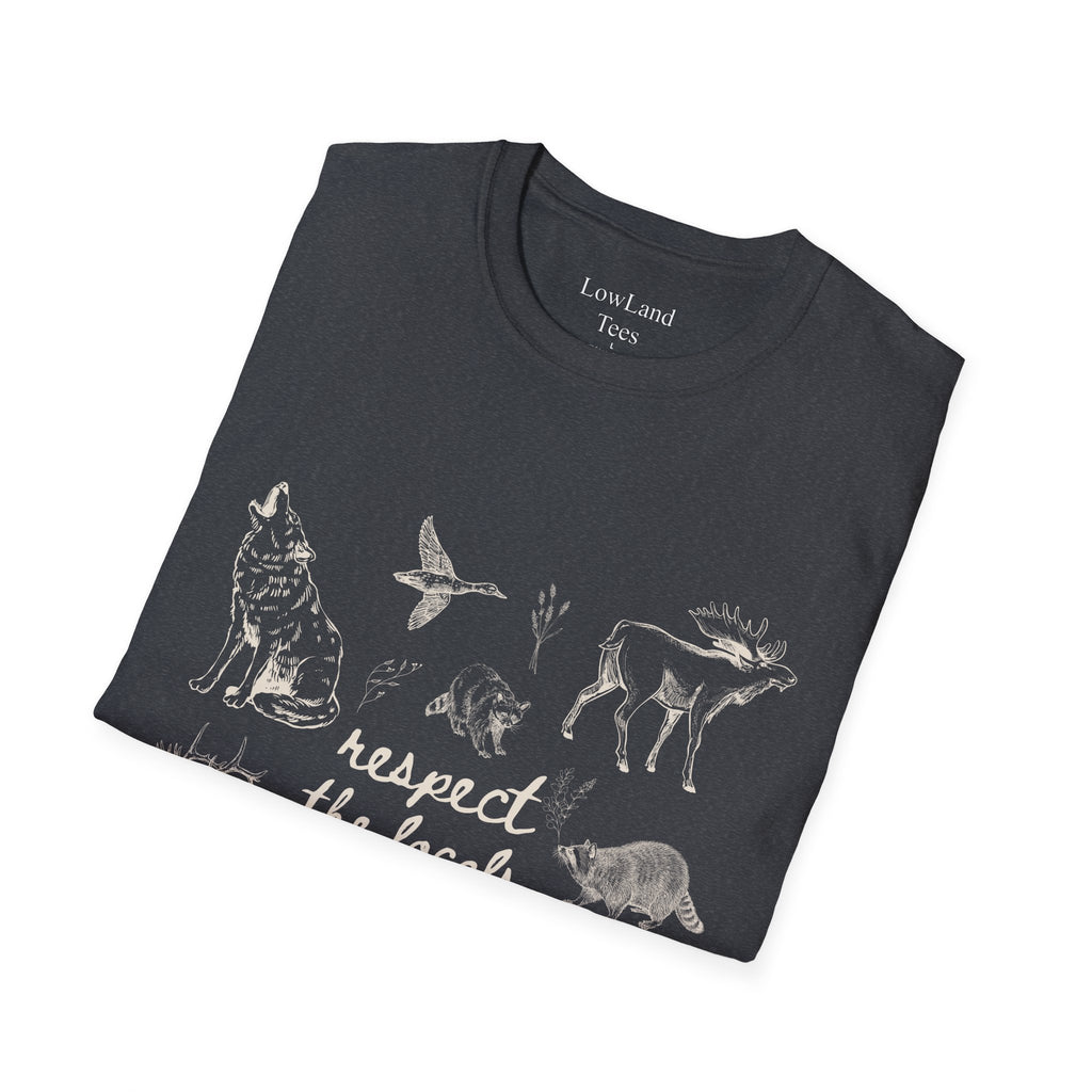 Respect the Locals T-Shirt — Wildlife Sketch Nature Tee