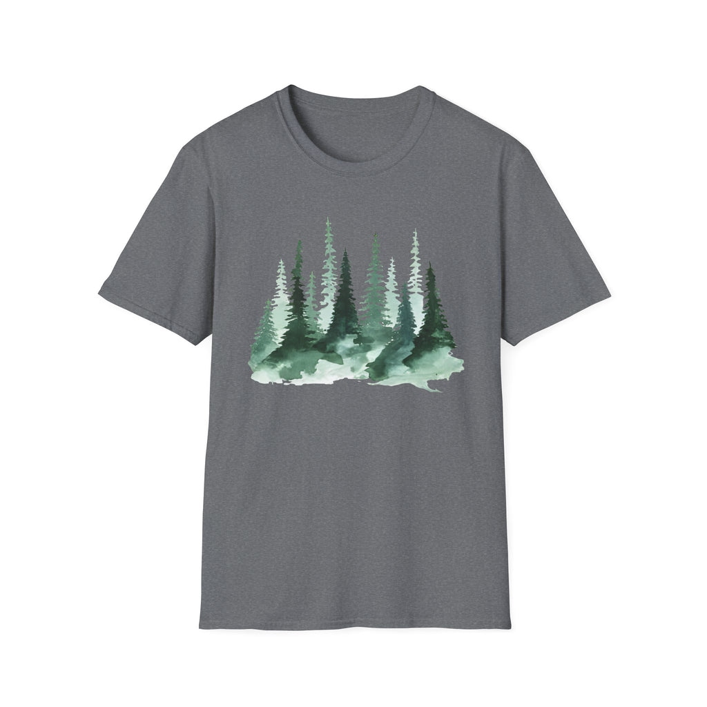 Forest Watercolor T-Shirt — Green Pine Tree Nature Tee