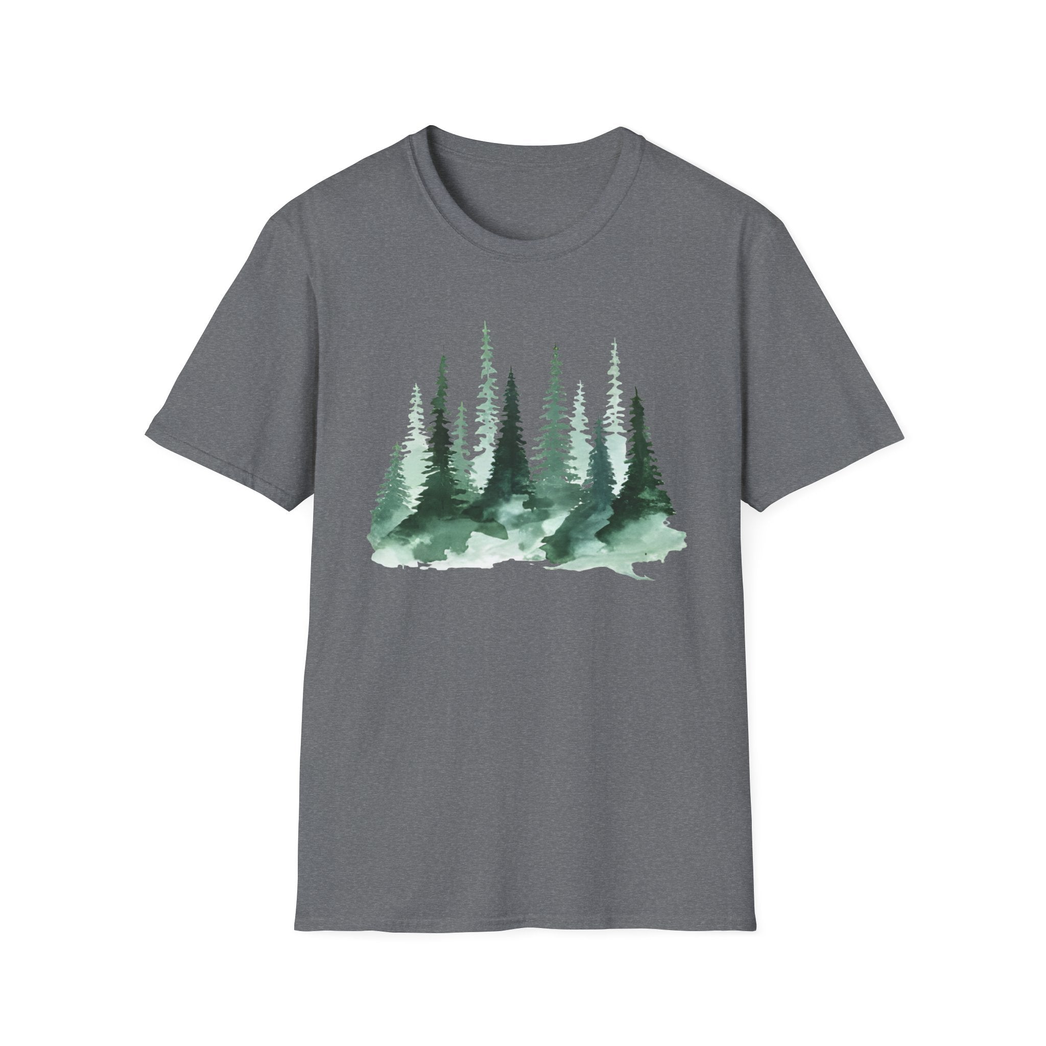Forest Watercolor T-Shirt — Green Pine Tree Nature Tee