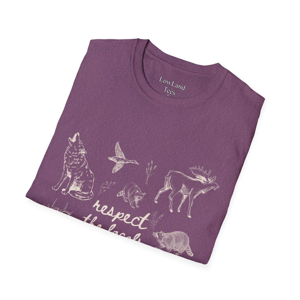Respect the Locals T-Shirt — Wildlife Sketch Nature Tee