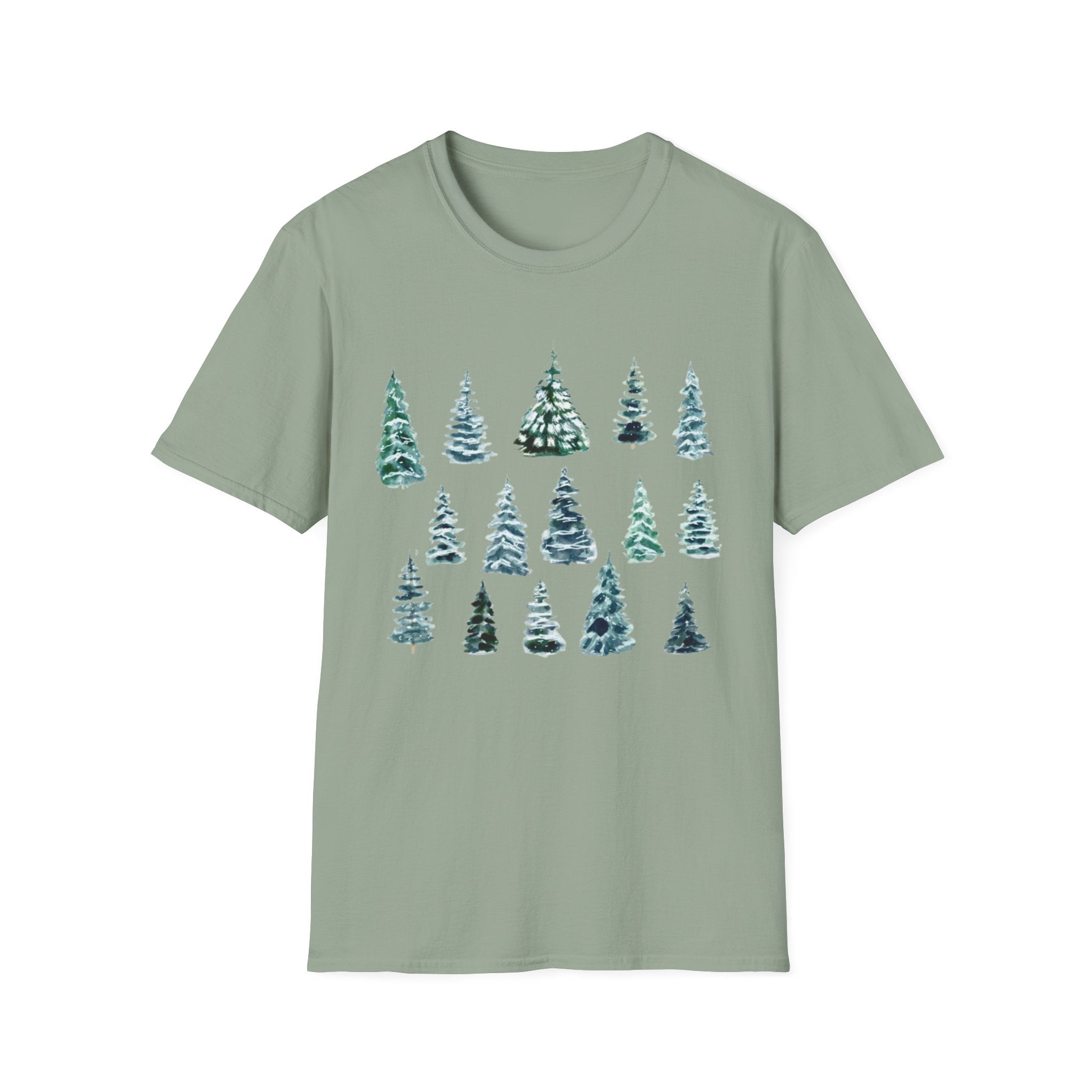 Pine Tree Watercolor T-Shirt — Minimal Holiday Trees Tee