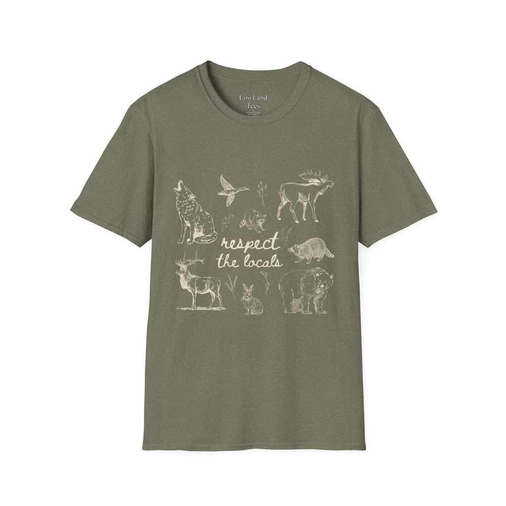 Respect the Locals T-Shirt — Wildlife Sketch Nature Tee