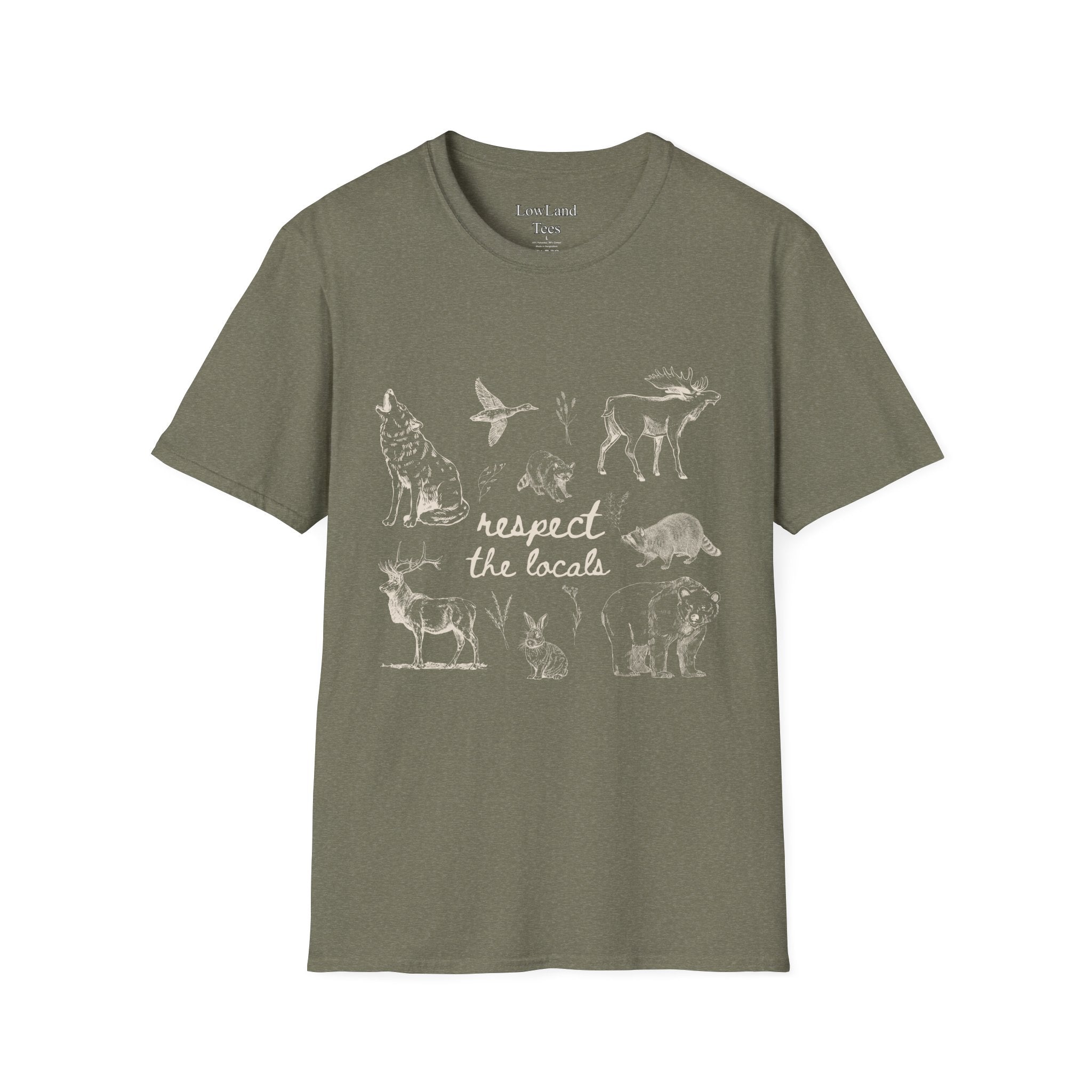 Respect the Locals T-Shirt — Wildlife Sketch Nature Tee
