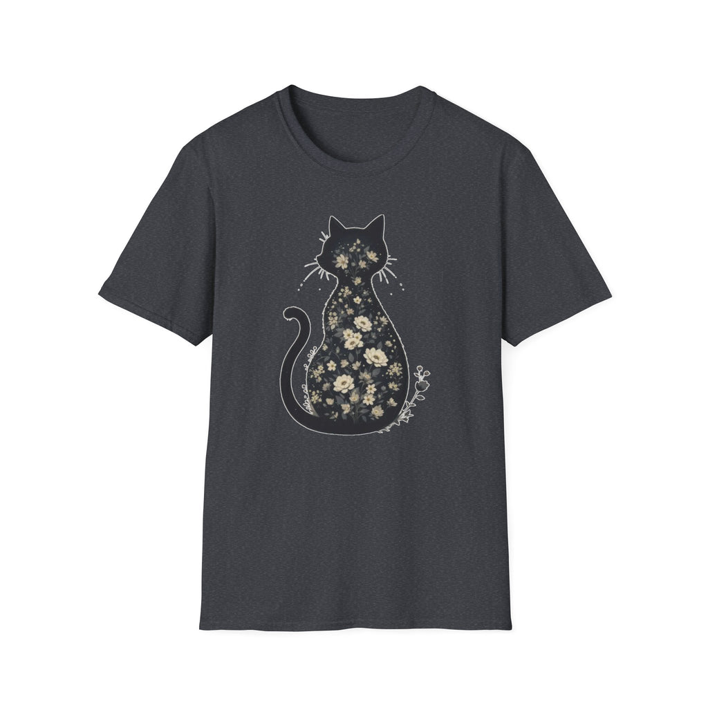 Floral Silhouette Cat T-Shirt