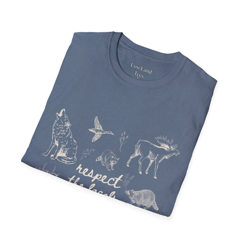 Respect the Locals T-Shirt — Wildlife Sketch Nature Tee