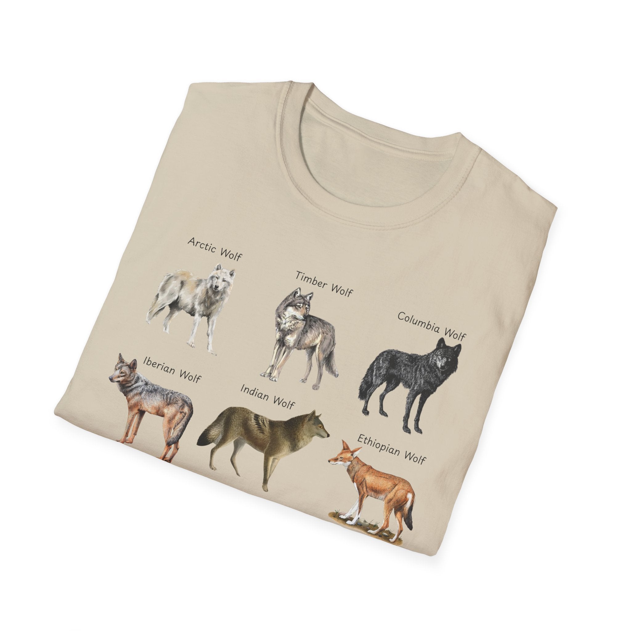 Wolf Species Chart T-Shirt — Illustrated Wolves Guide Tee