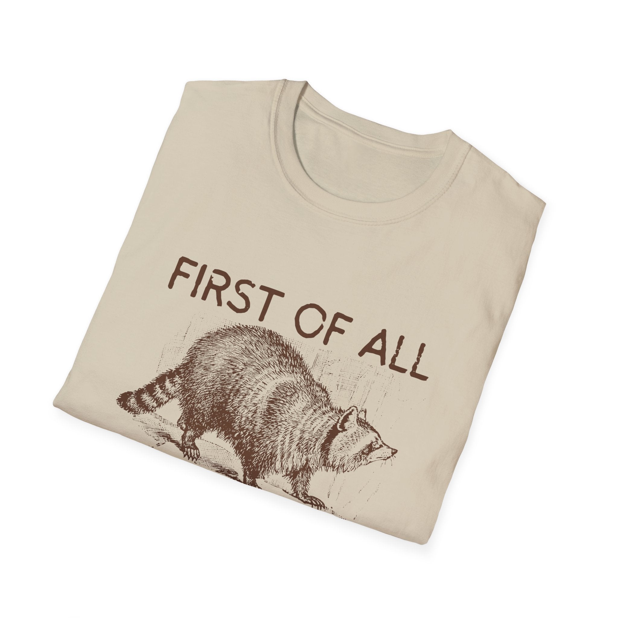 T-Shirt — “First Of All I’m A Delight” Raccoon Vintage Graphic Tee