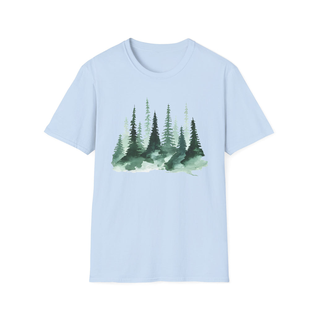 Forest Watercolor T-Shirt — Green Pine Tree Nature Tee