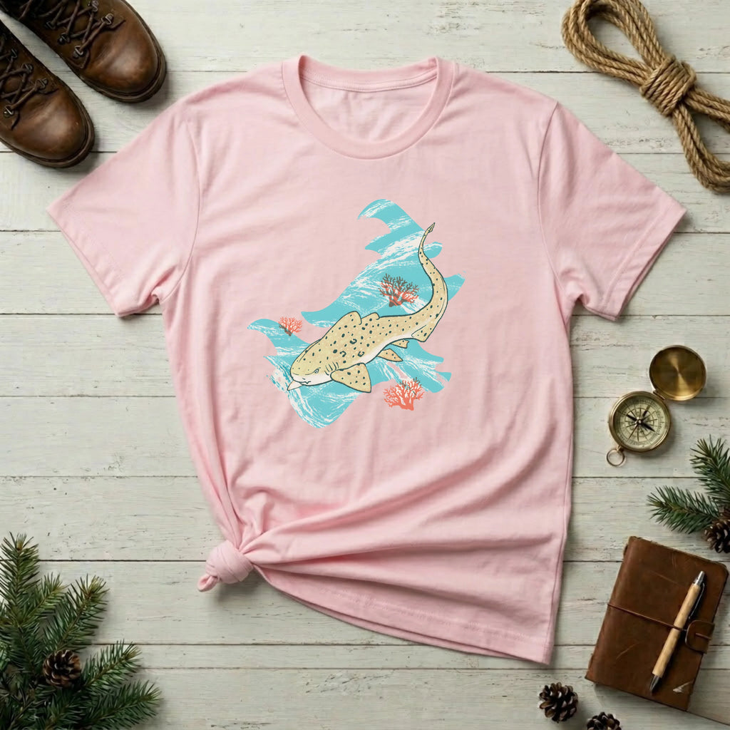 Leopard Shark Surf T-Shirt — Vintage Ocean Wave Tee