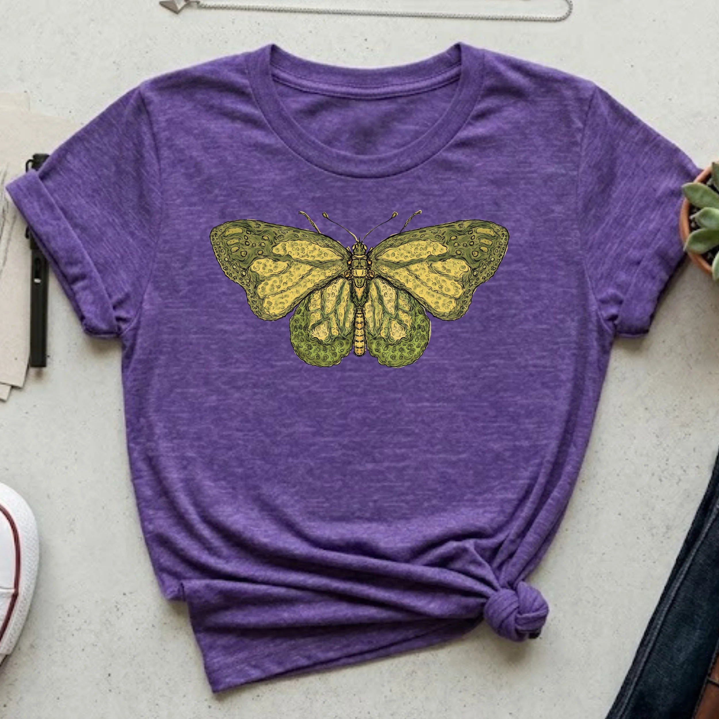 Vintage Yellow Butterfly T-Shirt