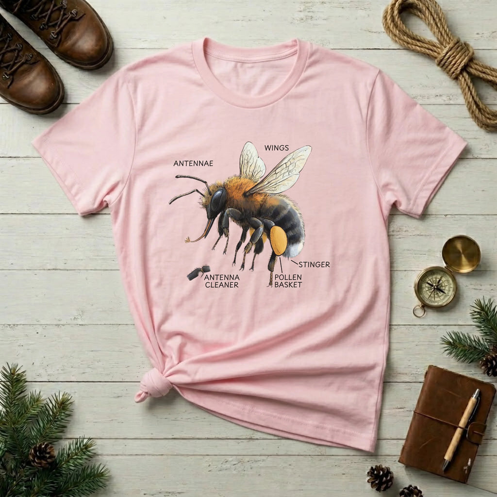 Bee Anatomy T-Shirt — Vintage Scientific Honey Bee Diagram Tee