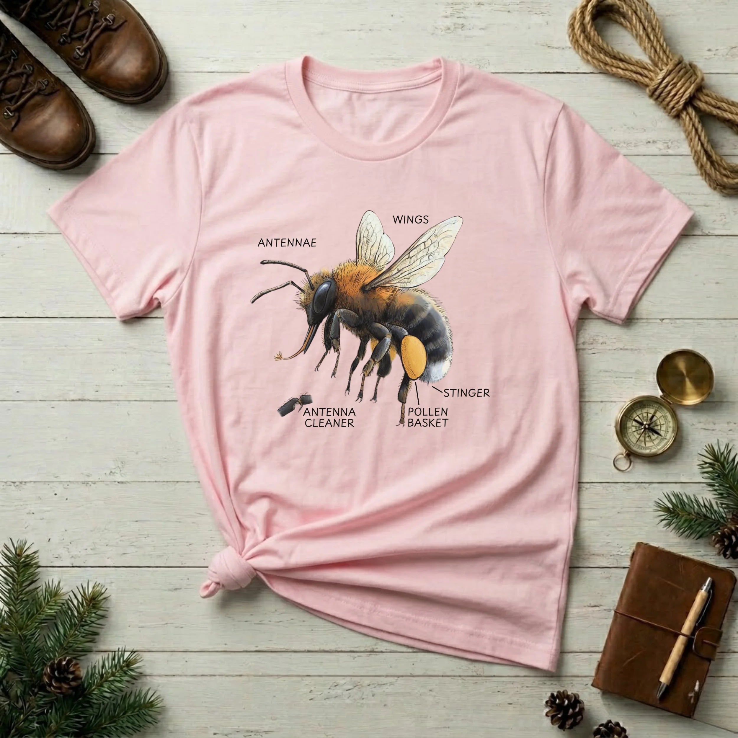 Bee Anatomy T-Shirt — Vintage Scientific Honey Bee Diagram Tee
