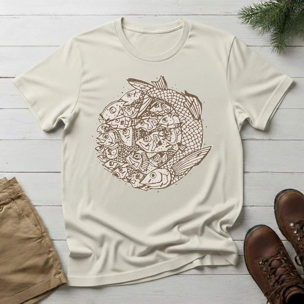 Koi Circle T-Shirt — Intricate Koi Fish Mandala Tee