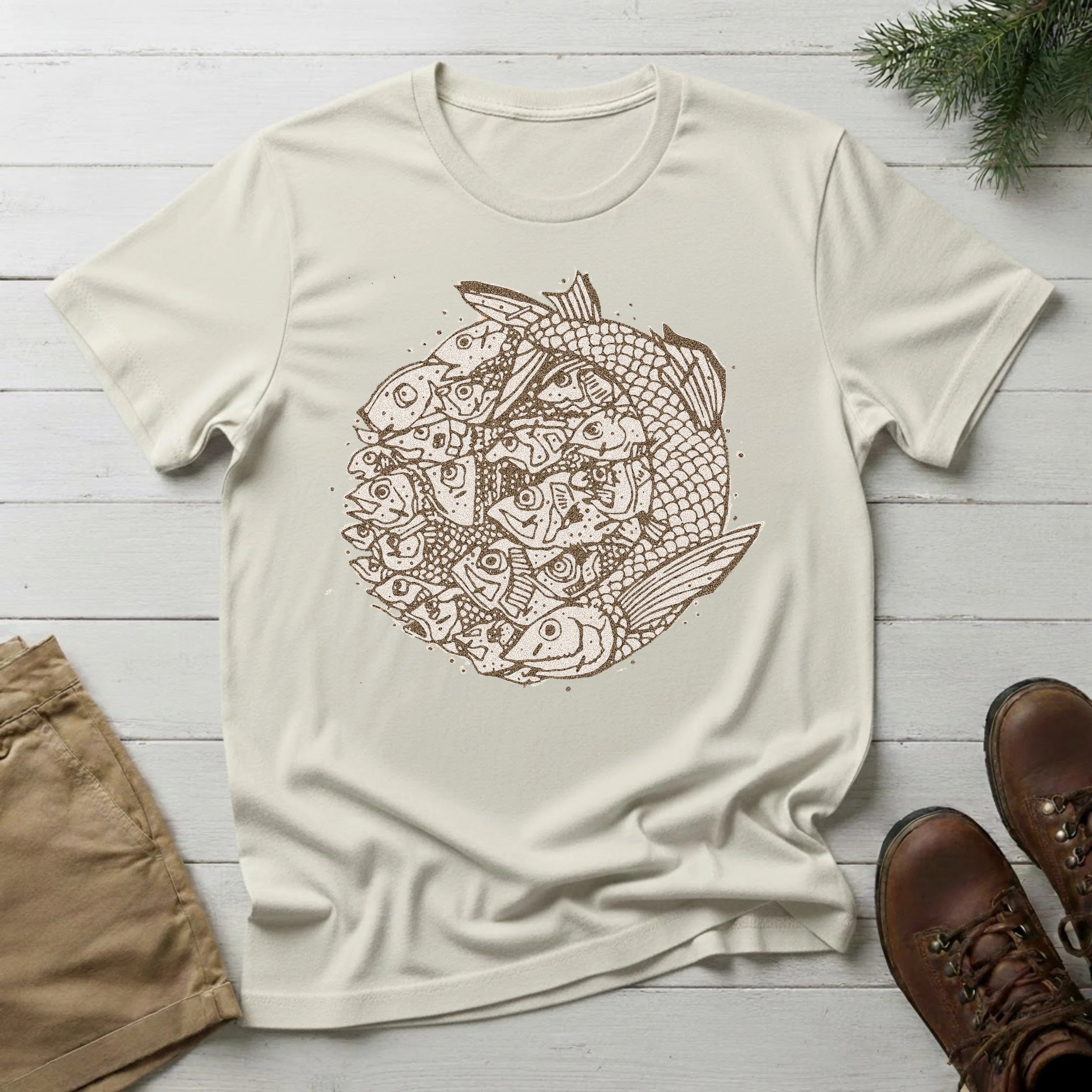 Koi Circle T-Shirt — Intricate Koi Fish Mandala Tee