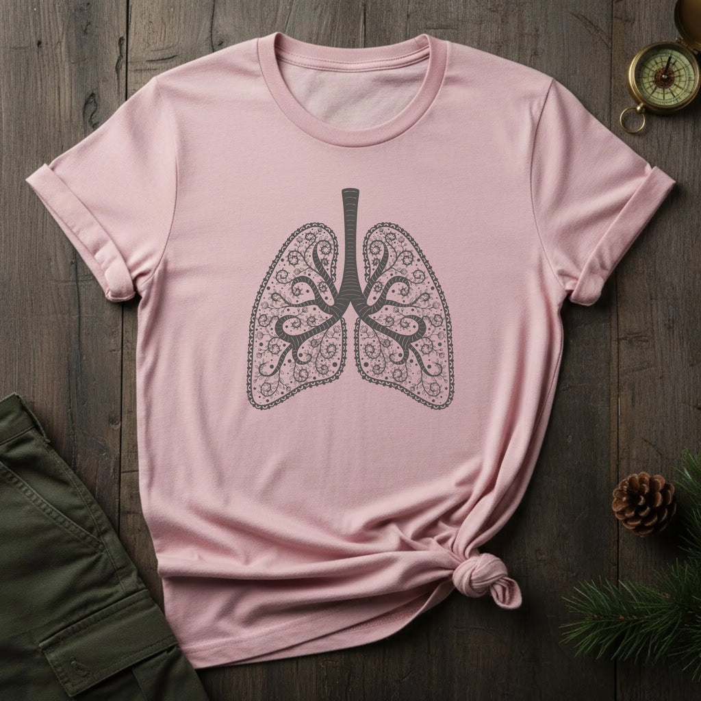 Lung Art T-Shirt — Botanical Decorative Lungs Tee