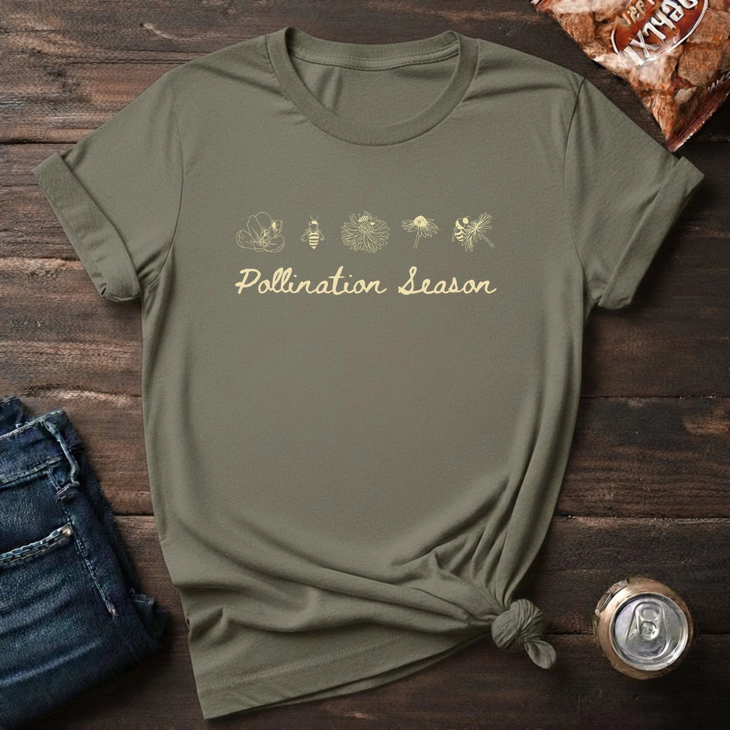 Pollination Season T-Shirt — Floral Bee Garden Tee