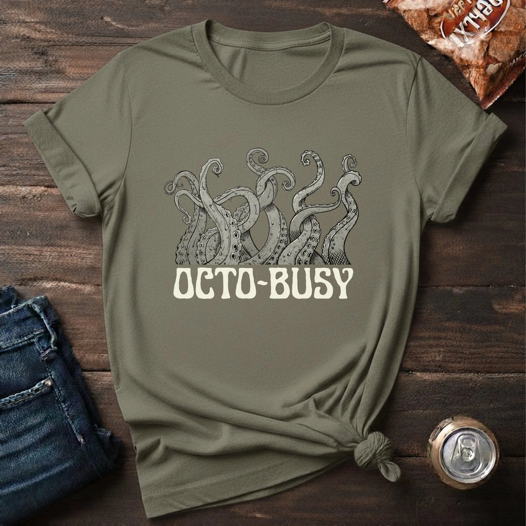 Octo-Busy Graphic T-Shirt — Funny Octopus Tentacles Tee
