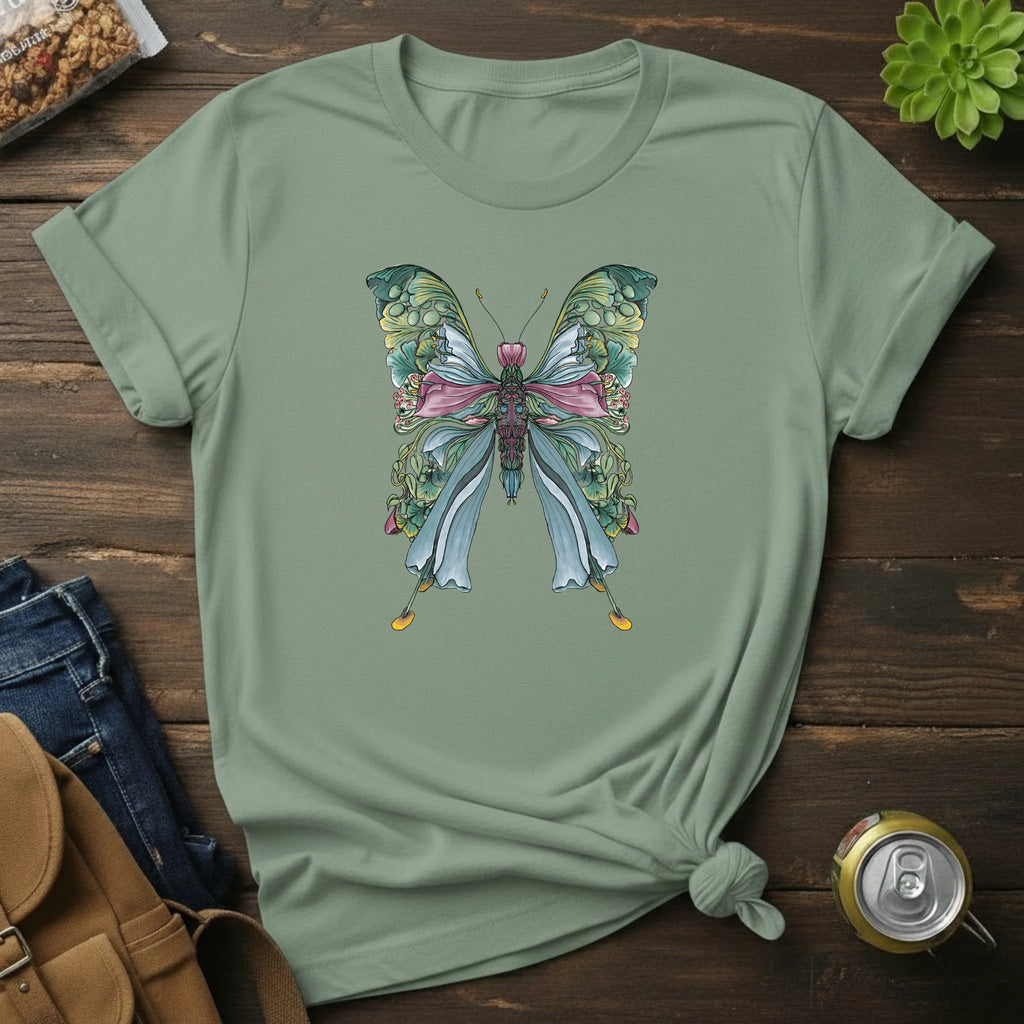 Botanical Butterfly T-Shirt — Watercolor Floral Wings Tee