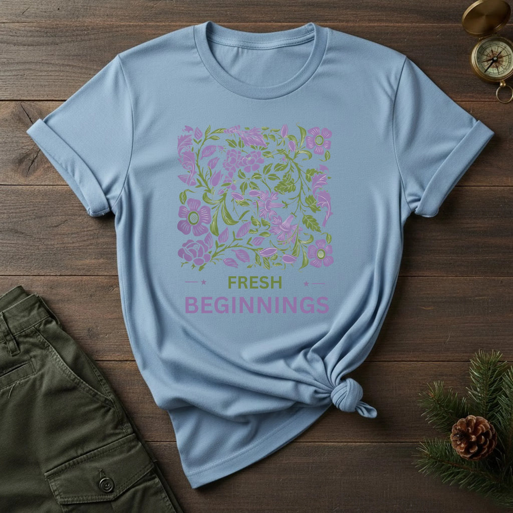 Fresh Beginnings Floral T-Shirt — Purple Botanical Spring Tee
