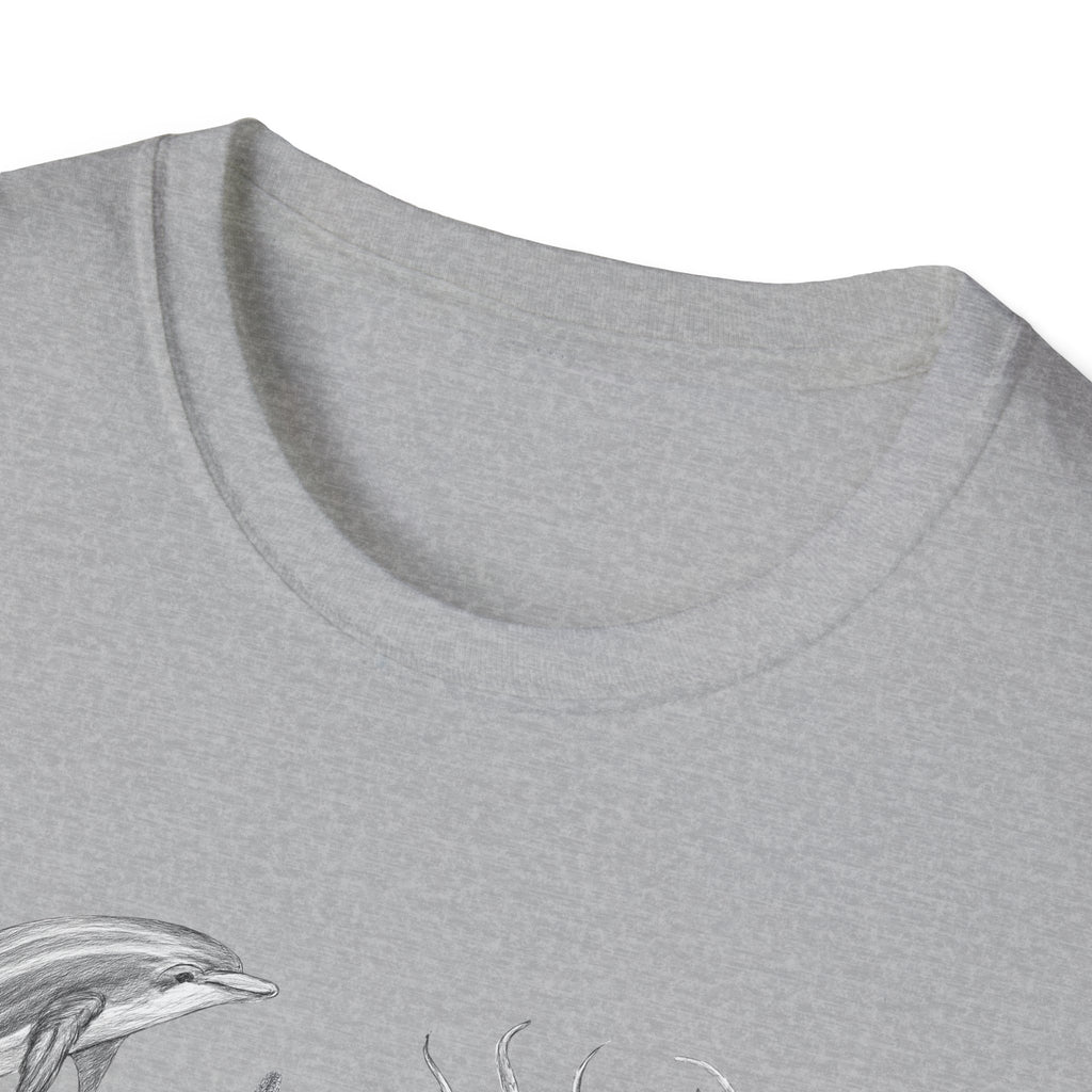 Ocean Wildlife T-Shirt — Monochrome Marine Life Design