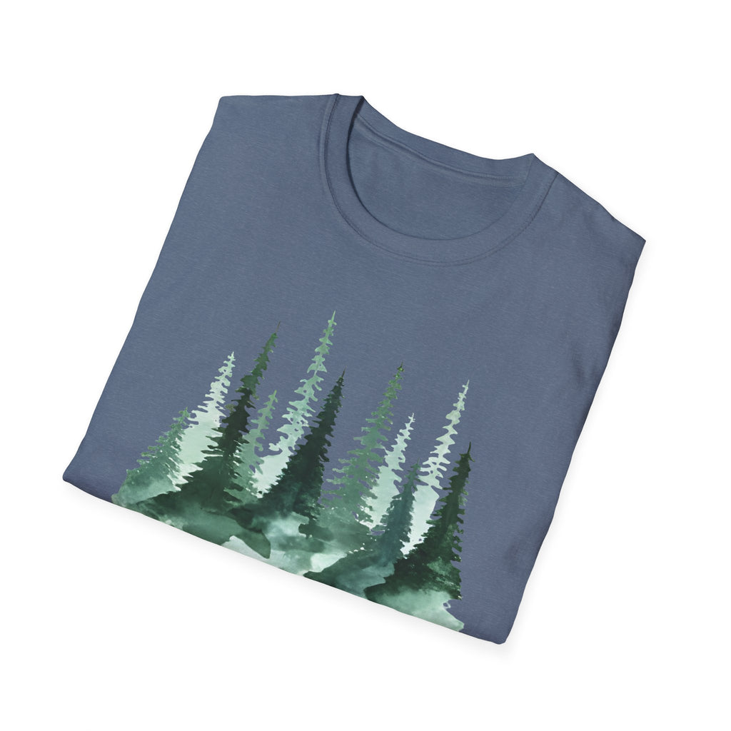 Forest Watercolor T-Shirt — Green Pine Tree Nature Tee