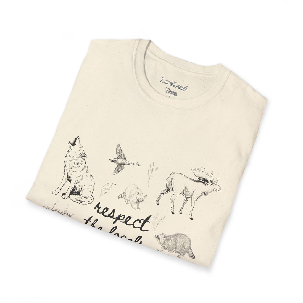 Respect the Locals T-Shirt — Wildlife Sketch Nature Tee