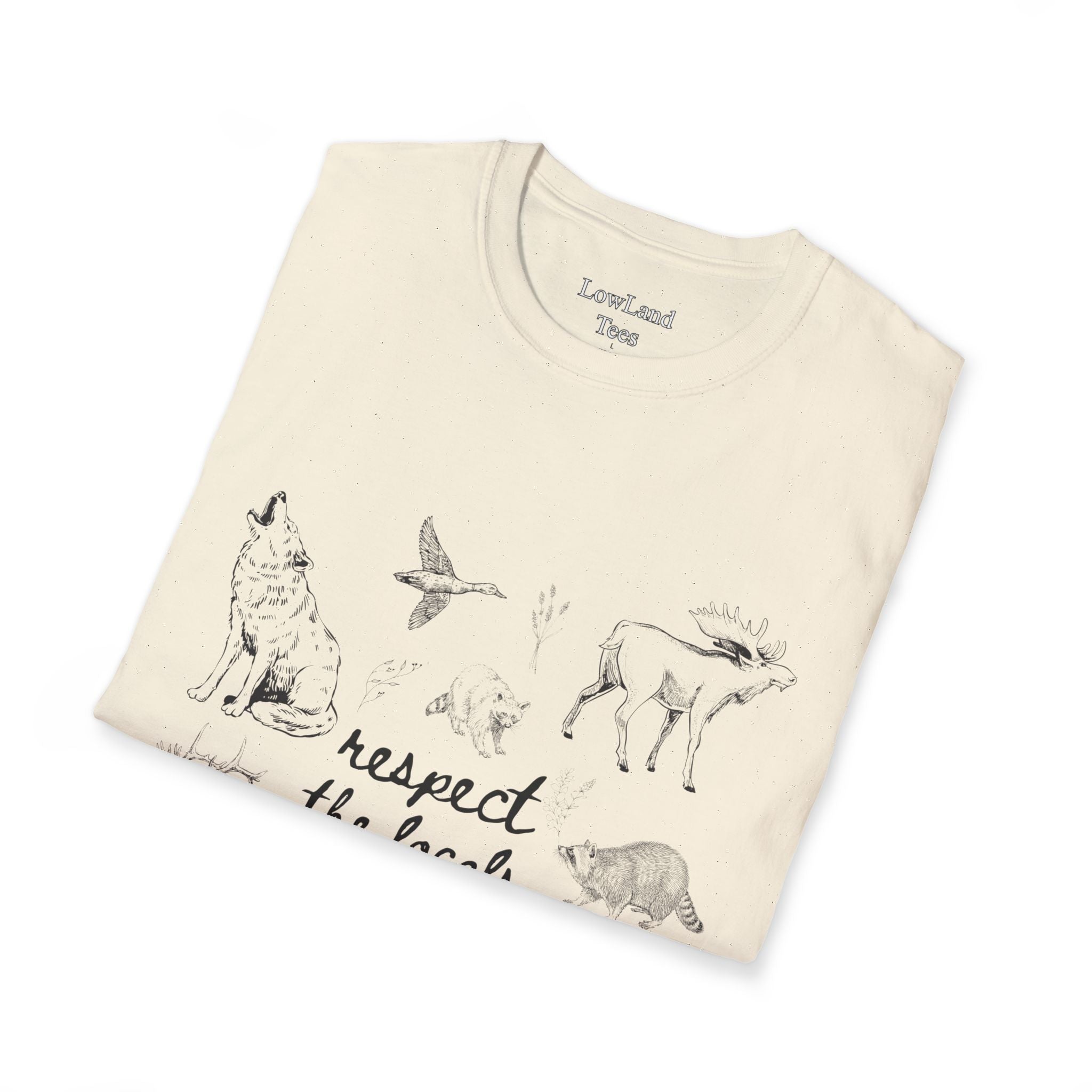 Respect the Locals T-Shirt — Wildlife Sketch Nature Tee