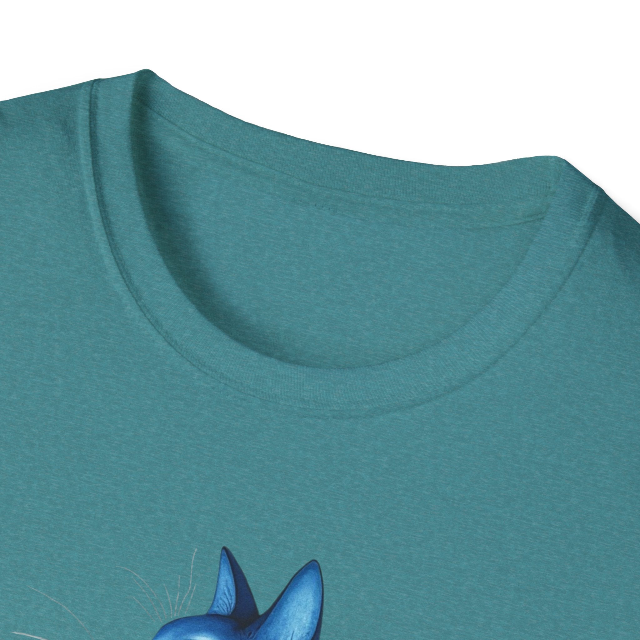 Floral Blue Cat T-Shirt