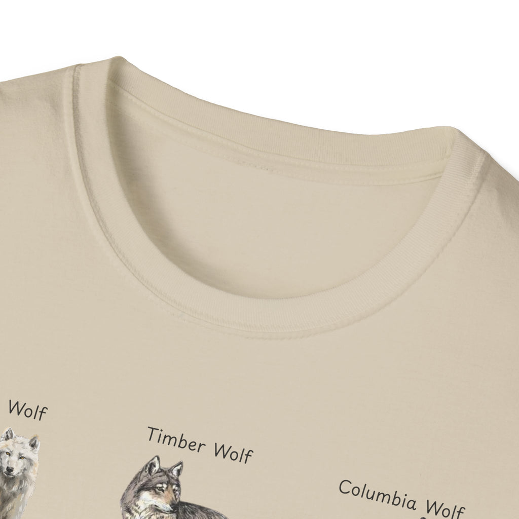 Wolf Species Chart T-Shirt — Illustrated Wolves Guide Tee