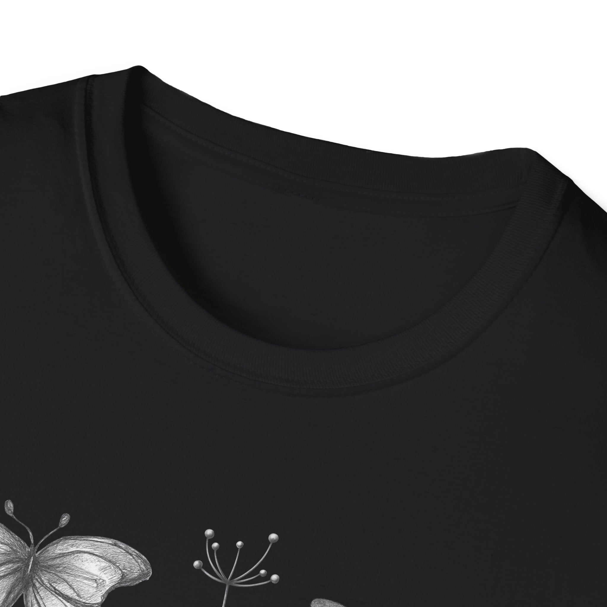Butterfly Sketch Grid T-Shirt — Vintage Botanical Insect Tee