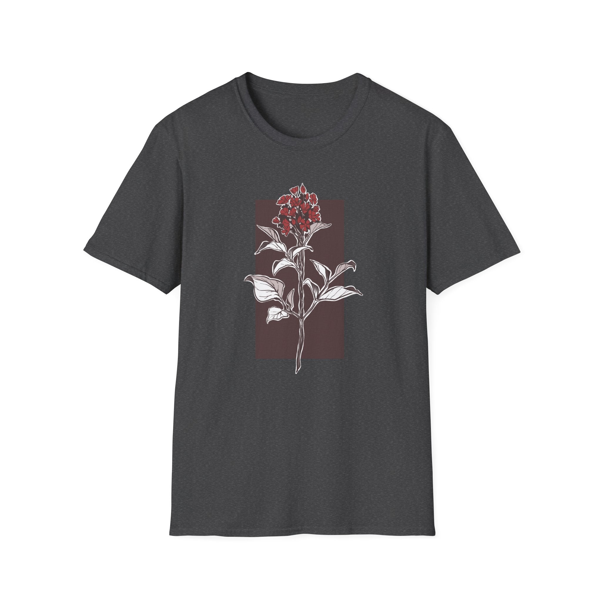 Botanical Floral T‑Shirt — Vintage Red Canna Lily Graphic