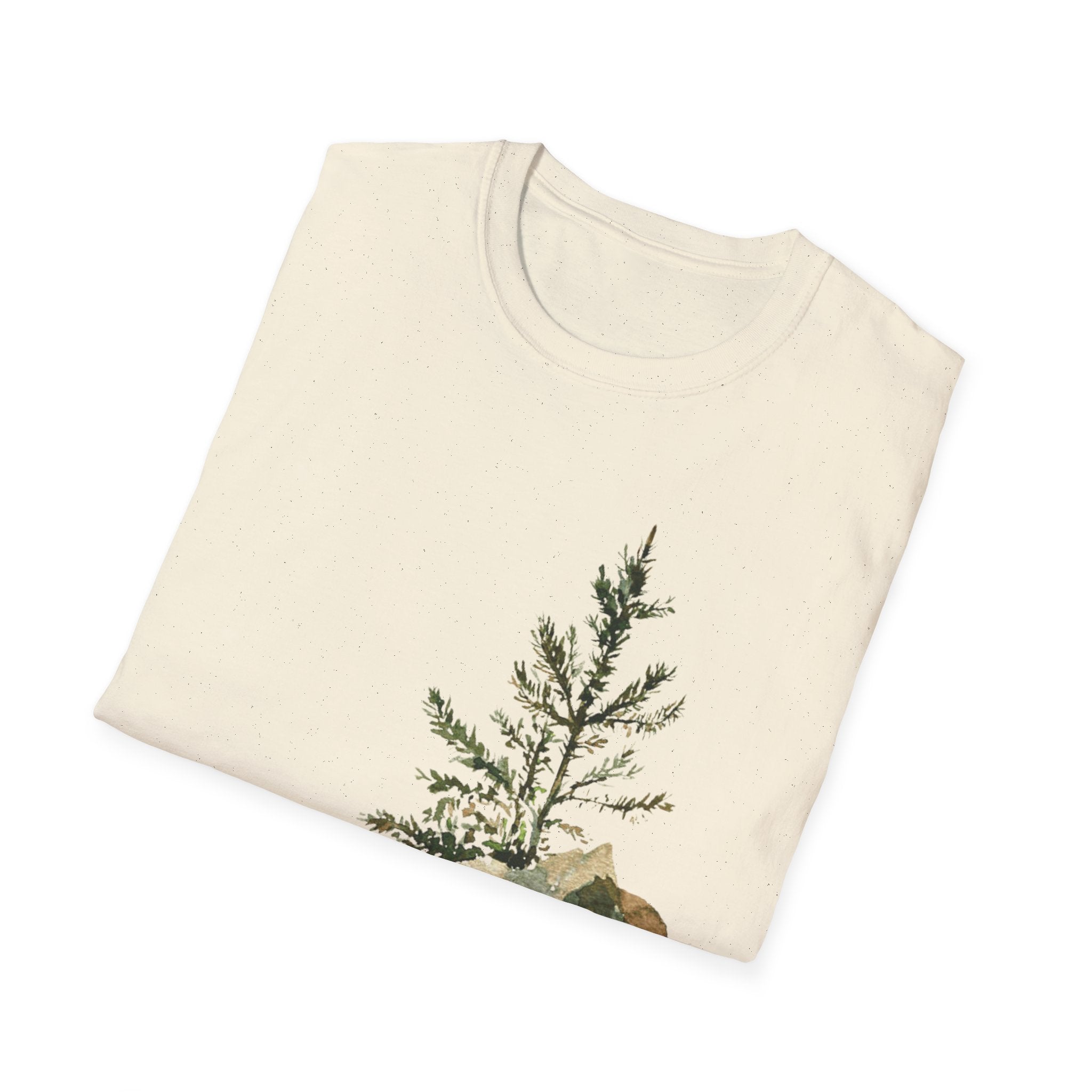 Nature Mountain T-Shirt — Watercolor Pine Tree Landscape
