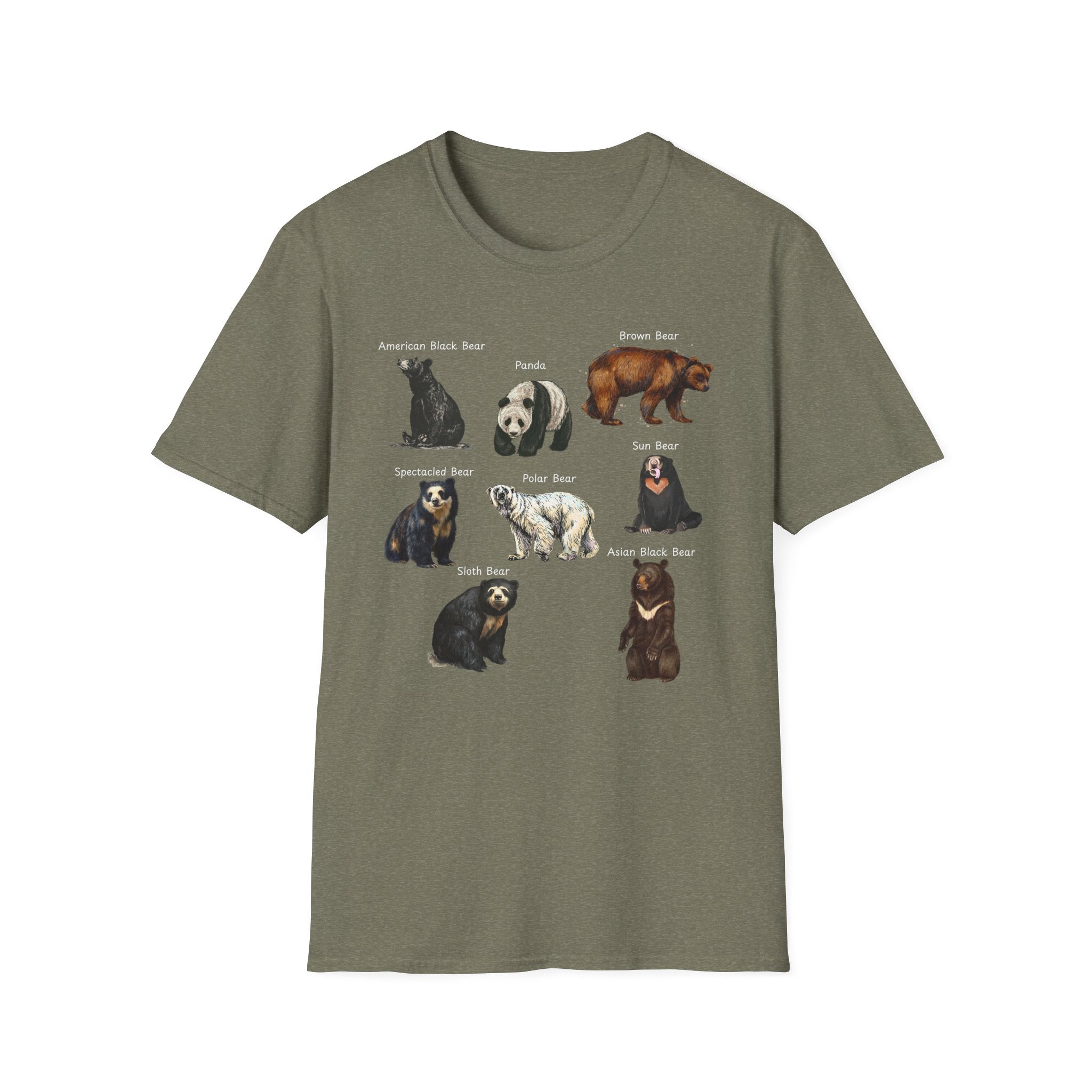 Bear Species Graphic T-Shirt — Vintage Illustrated Bear Types Tee