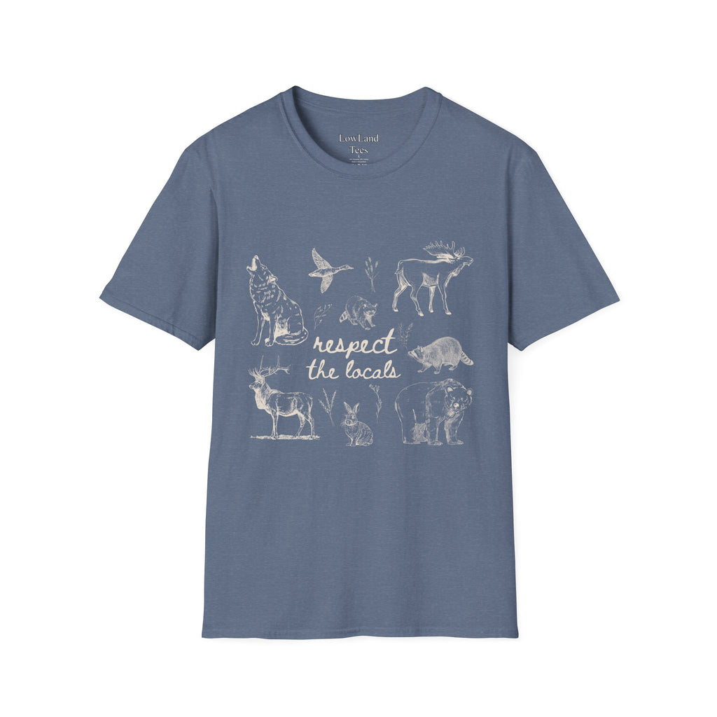 Respect the Locals T-Shirt — Wildlife Sketch Nature Tee