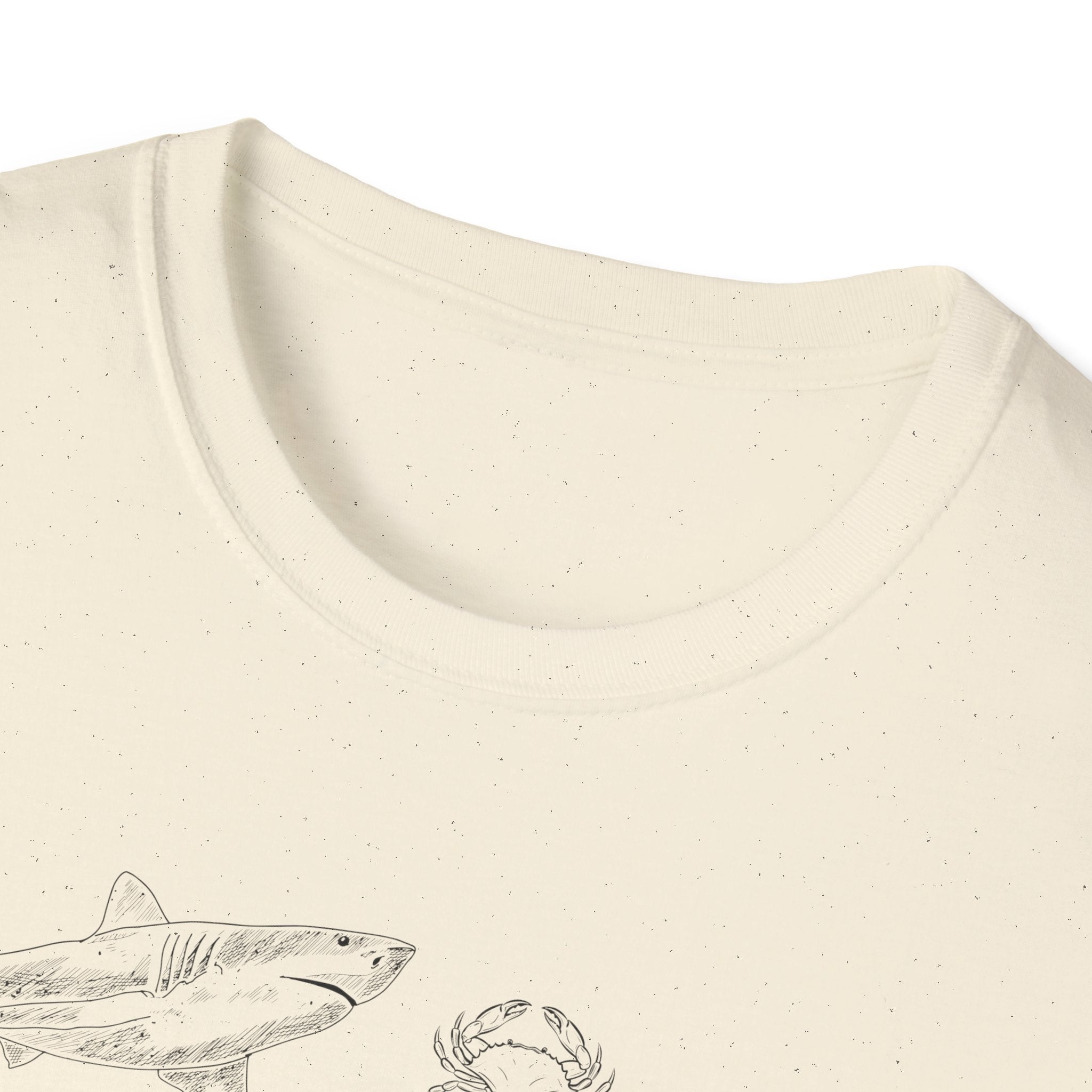 Marine Life Sketch T-Shirt — Minimal Ocean Creatures Illustration