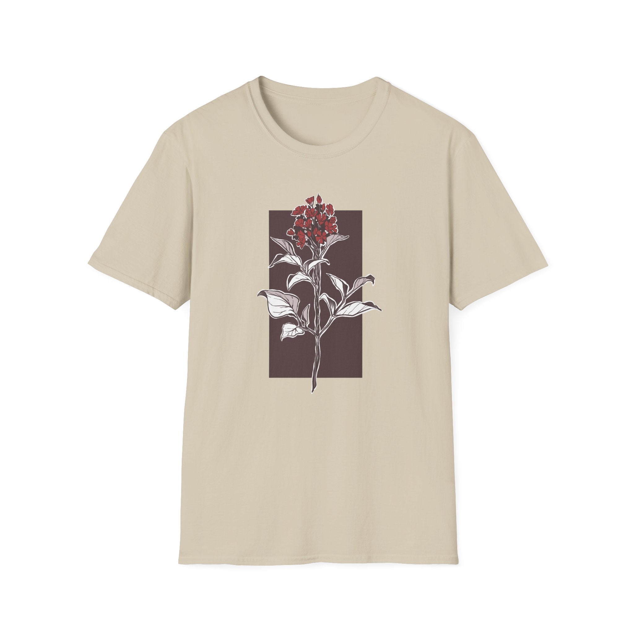 Botanical Floral T‑Shirt — Vintage Red Canna Lily Graphic