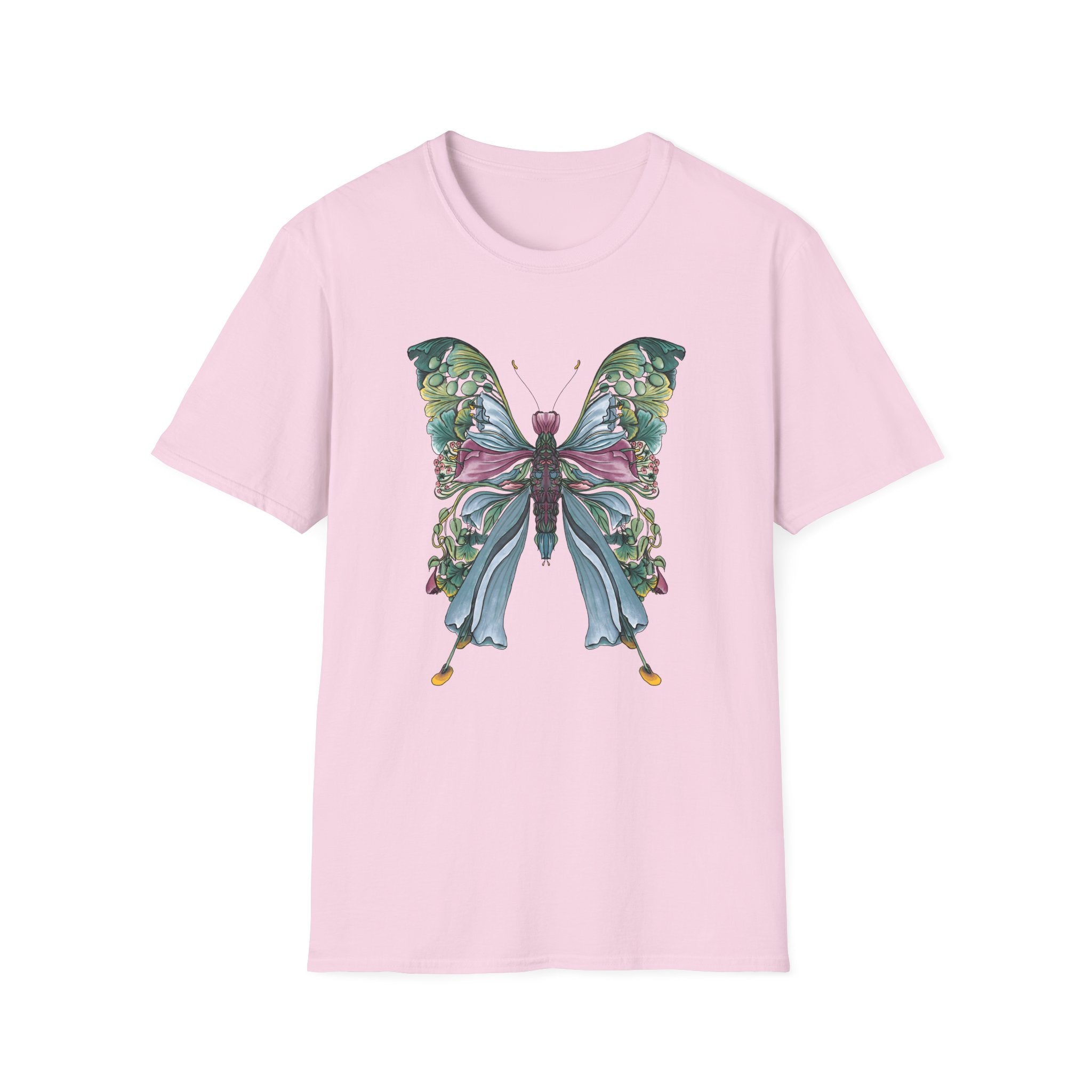 Botanical Butterfly T-Shirt — Watercolor Floral Wings Tee