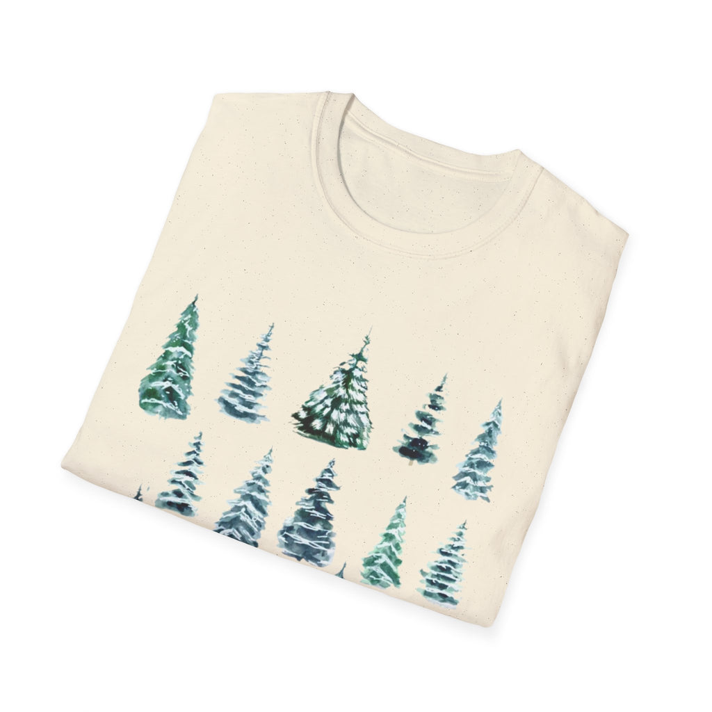 Pine Tree Watercolor T-Shirt — Minimal Holiday Trees Tee