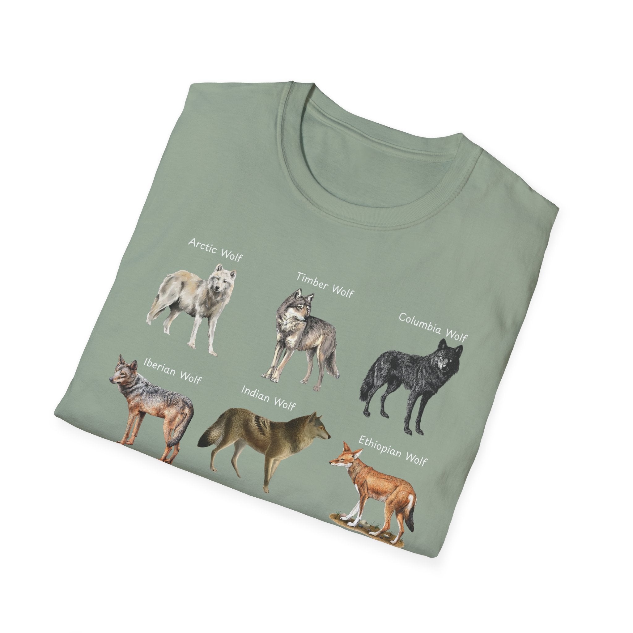 Wolf Species Chart T-Shirt — Illustrated Wolves Guide Tee
