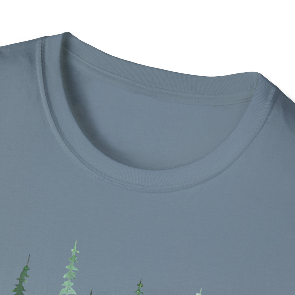 Forest Watercolor T-Shirt — Green Pine Tree Nature Tee