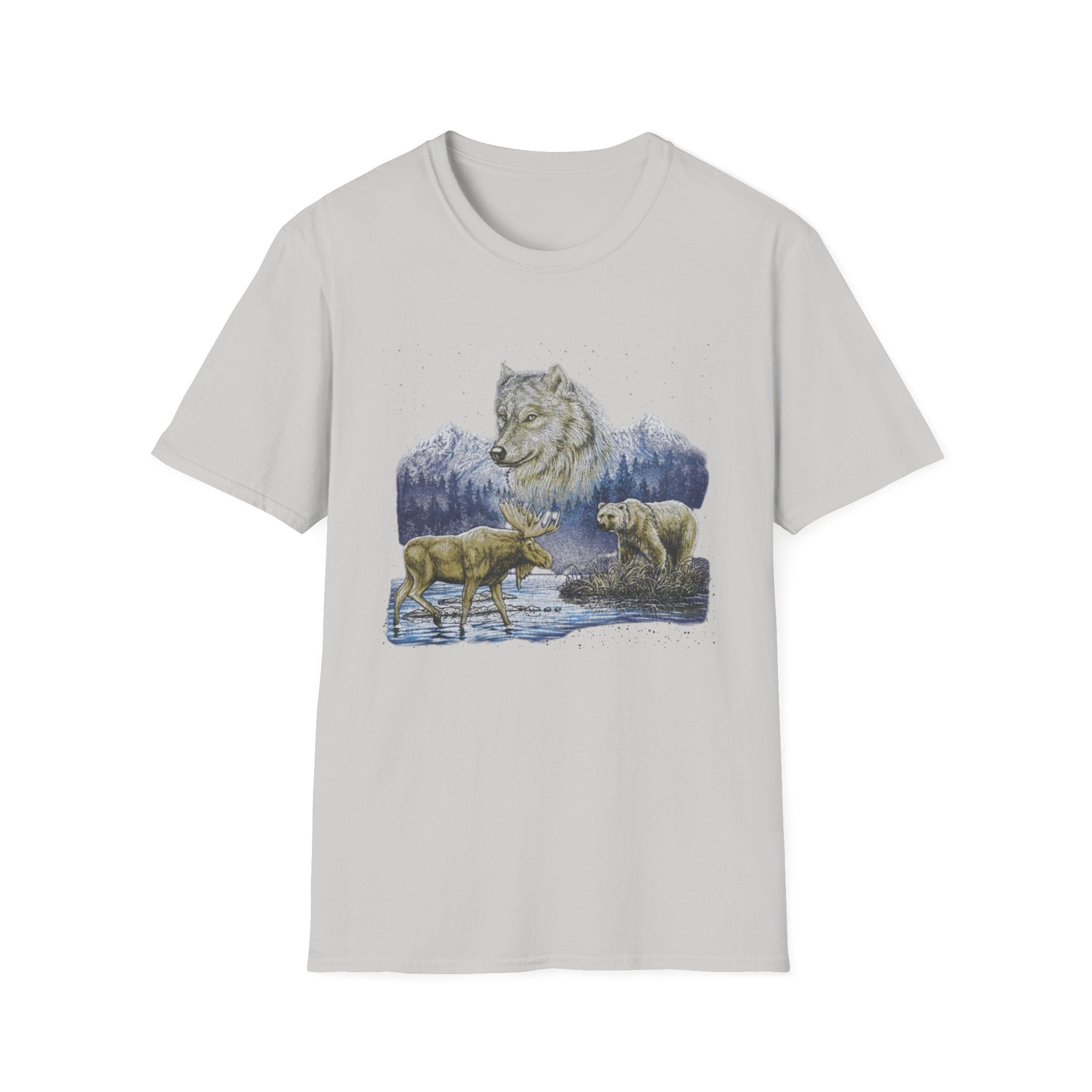 Wolf Trio Mountain T-Shirt — Wildlife Graphic Tee